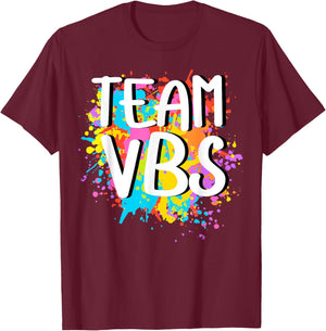 Team VBS Vacation Bible School I Love Paint Splatter Artist T-Shirt - T-Shirt | Maroon