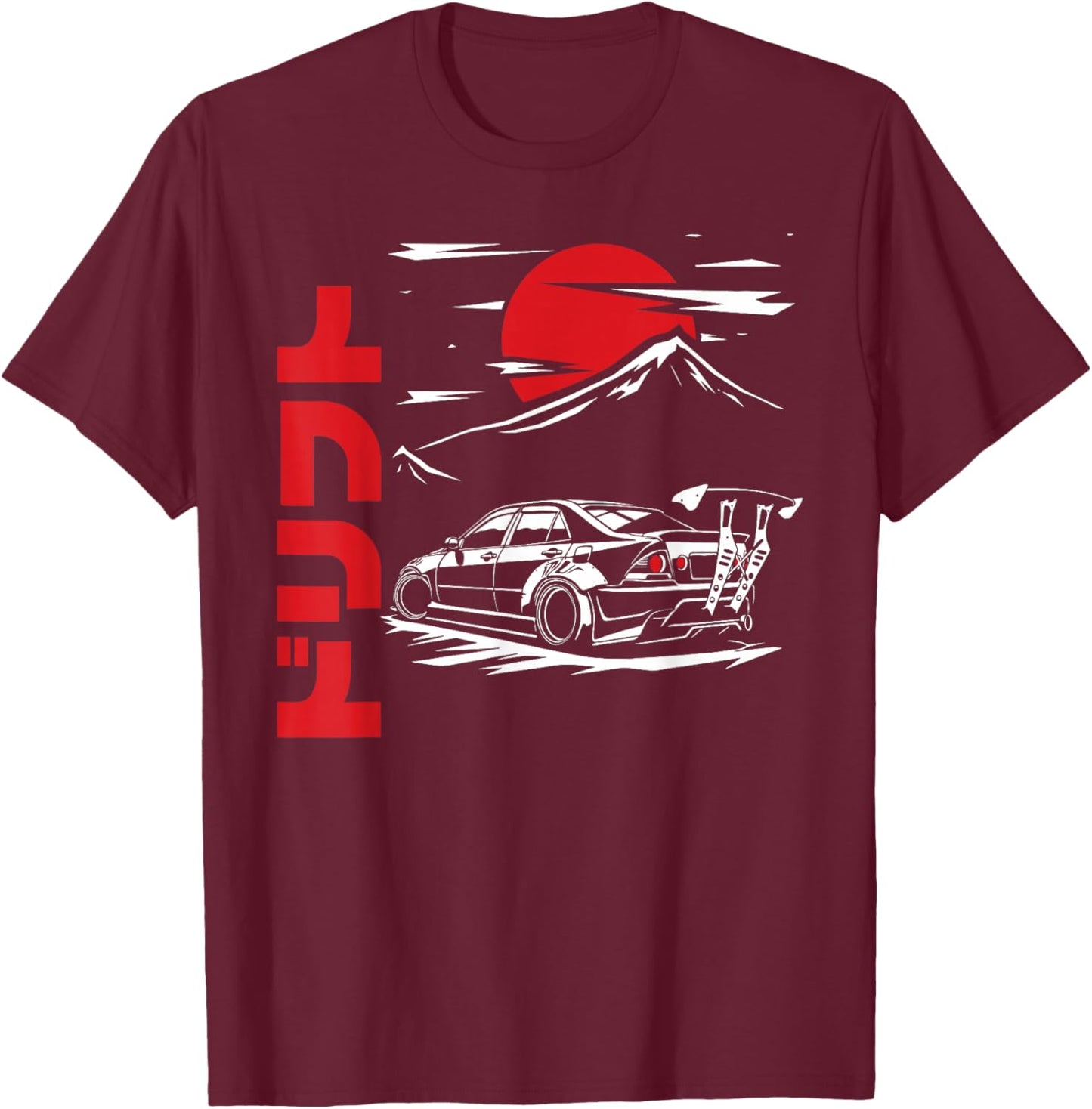 JDM Tokyo Japan Drift Race Car Tuning Retro Vintage Graphic T-Shirt - T-Shirt | Maroon