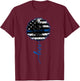 Love Thin Blue Line Sunflower T-Shirt - T-Shirt | Maroon