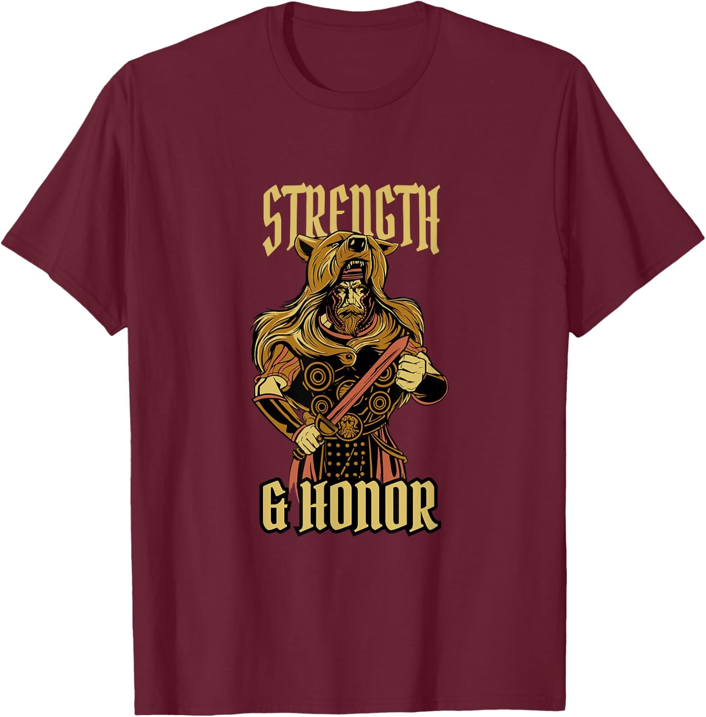 Roman Empire Legionary Centurion Legion Strength And Honor T-Shirt - T-Shirt | Maroon