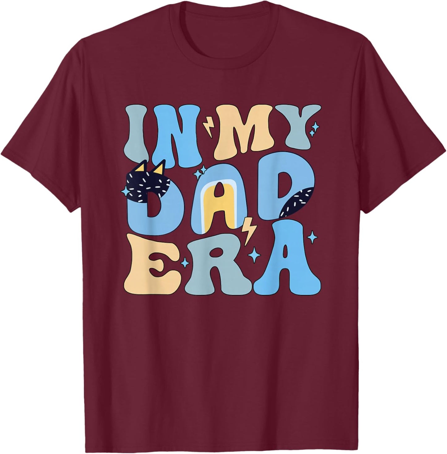Funny in My Blue Dad Era Cool Dad Father's Day T-Shirt - T-Shirt | Maroon
