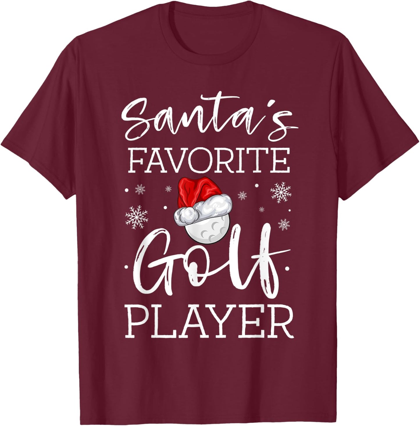 Santa's Favorite Golf Player Golfer Pajama Christmas Gift T-Shirt - T-Shirt | Maroon