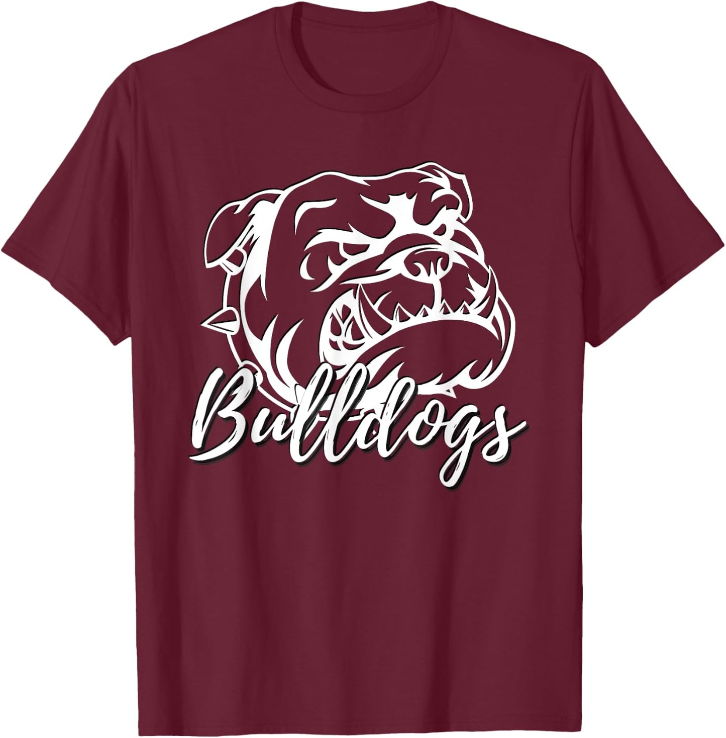 Bulldogs School Sports Fan Team Spirit T-Shirt - T-Shirt | Maroon