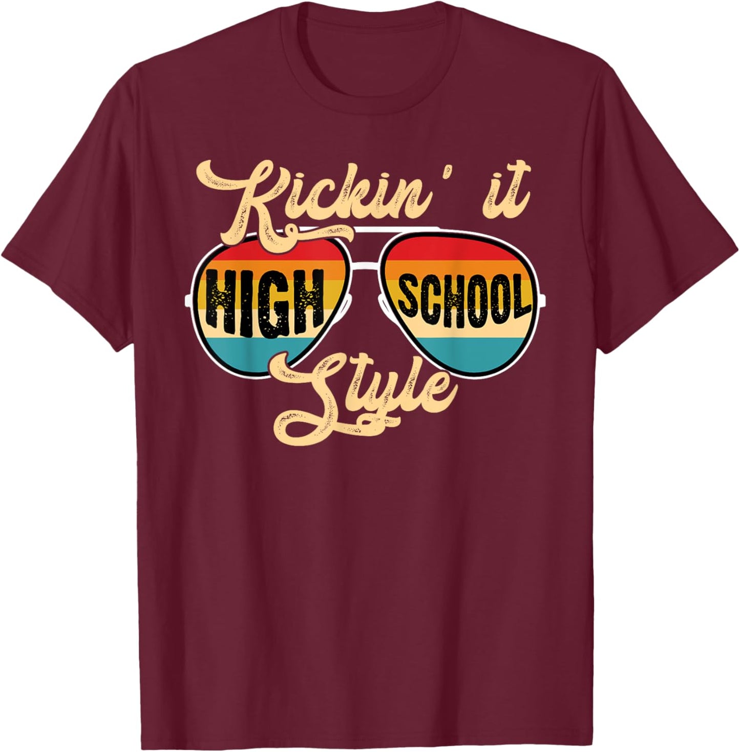 Retro Kickin It High School Style Teacher Back to School Men Women T-Shirt - T-Shirt | Maroon