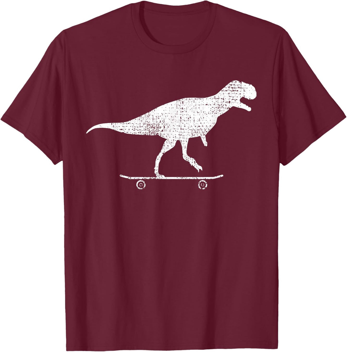Skateboard Dino Gift Vintage T-Shirt - T-Shirt | Maroon