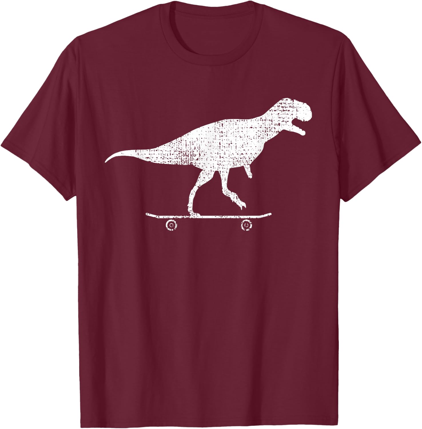 Skateboard Dino Gift Vintage T-Shirt - T-Shirt | Maroon