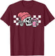 Halloween Skeleton Pink Coffee Retro Costume Women Men Kids T-Shirt - T-Shirt | Maroon
