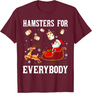 Hamsters For Everybody Christmas Santa Claus Hamster Xmas T-Shirt - T-Shirt | Maroon