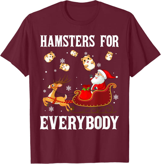 Hamsters For Everybody Christmas Santa Claus Hamster Xmas T-Shirt - T-Shirt | Maroon