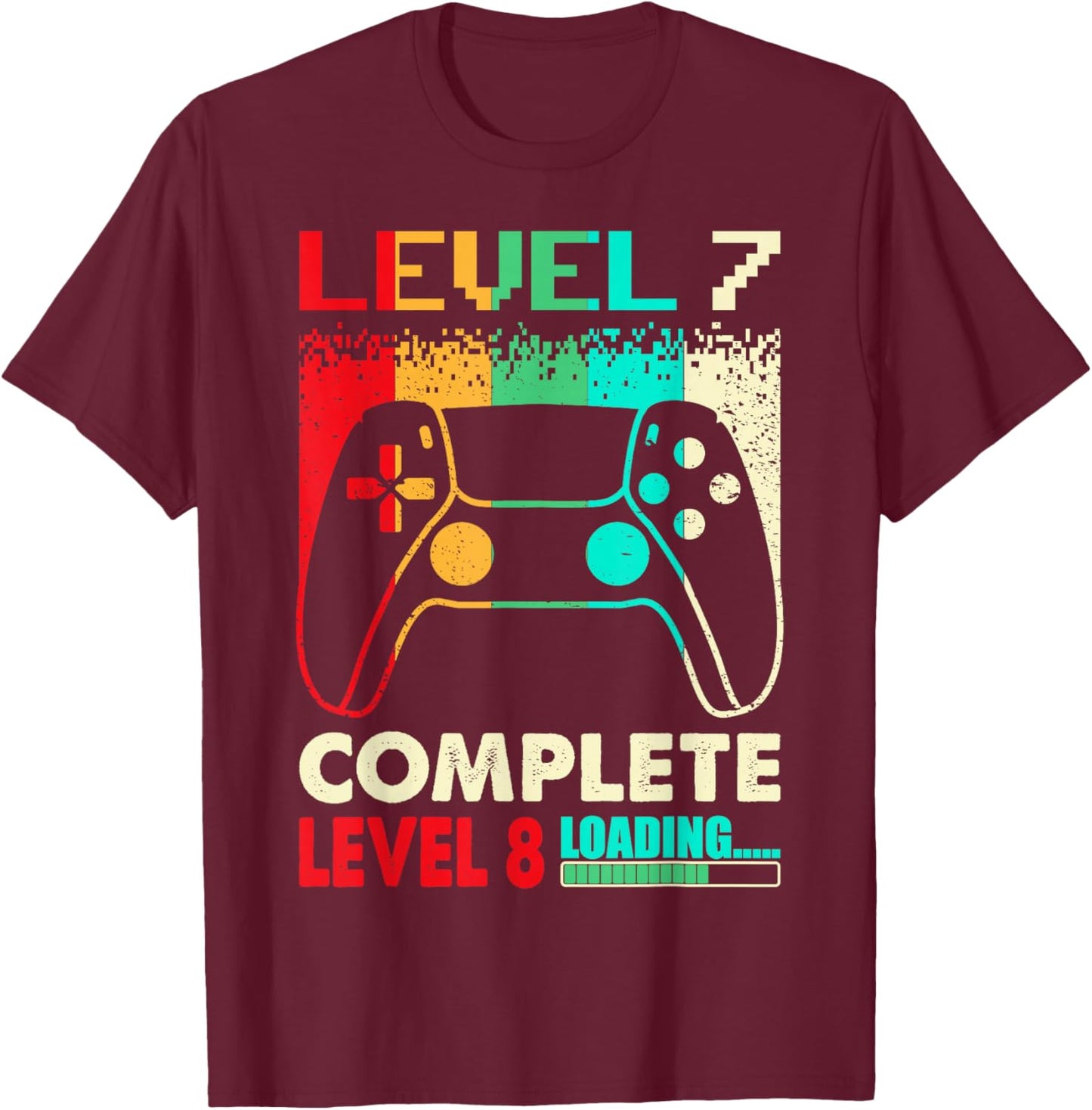 Level 7 Complete Level 8 Loading 7 Years Wedding Anniversary T-Shirt - T-Shirt | Maroon