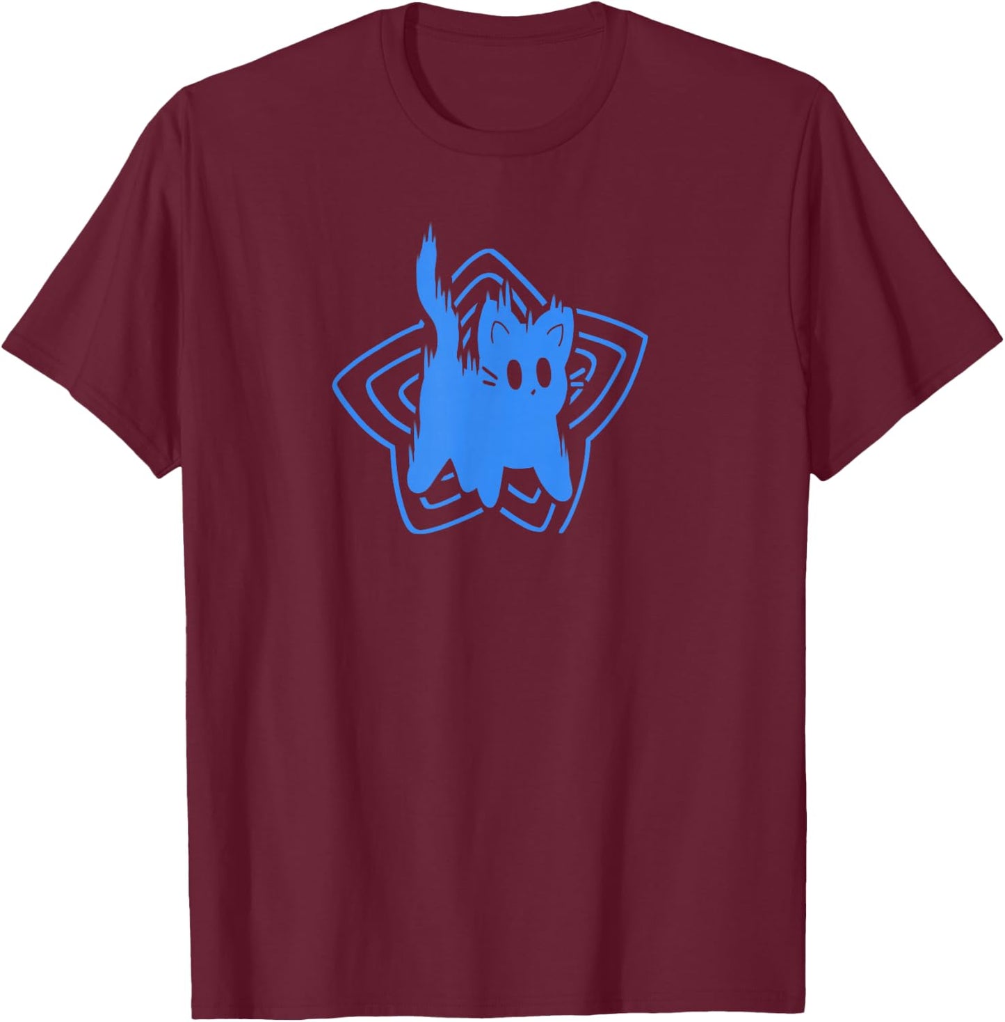 Y2K 90s Cute Scary Tomcat Cat Scared T-Shirt - T-Shirt | Maroon