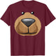 Cute Bear Face Costume Funny Halloween Teddy DIY Gift Small T-Shirt - T-Shirt | Maroon