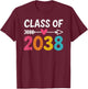 Class Of 2038 Kindergarten T-Shirt - T-Shirt | Maroon