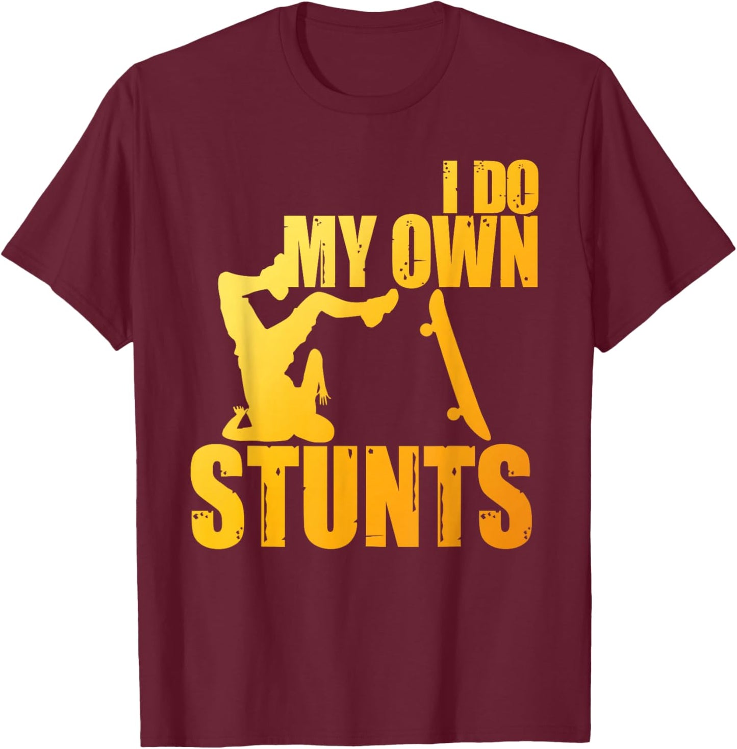 Skateboard Art Women Kids Skateboard Skateboarding T-Shirt - T-Shirt | Maroon