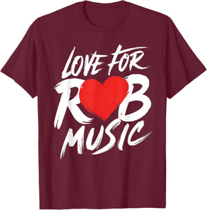 I Love Heart R&B Music I Love R&B Retro Music Fan T-Shirt - T-Shirt | Maroon