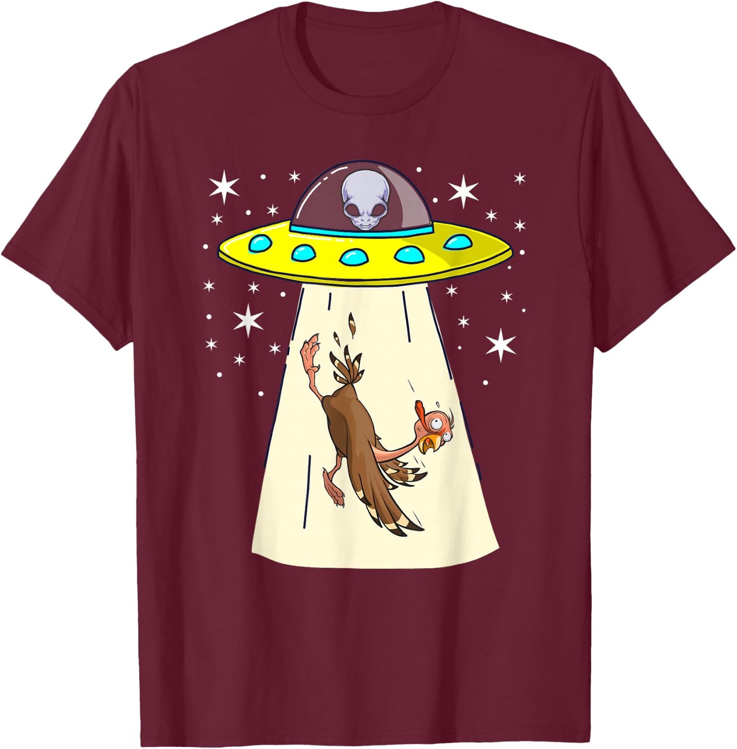 Alien Costume Ufo Thanksgiving Save a Turkey Family Funny T-Shirt - T-Shirt | Maroon