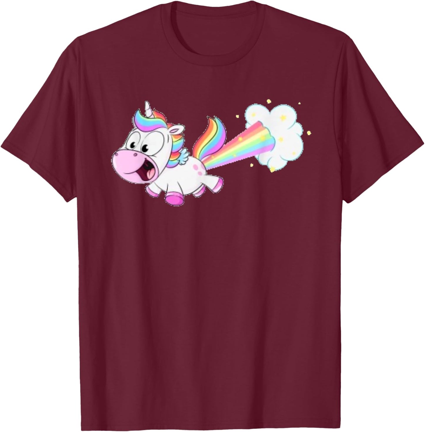 Farting Unicorn T shirt Funny Rainbow Farts T-Shirt - T-Shirt | Maroon