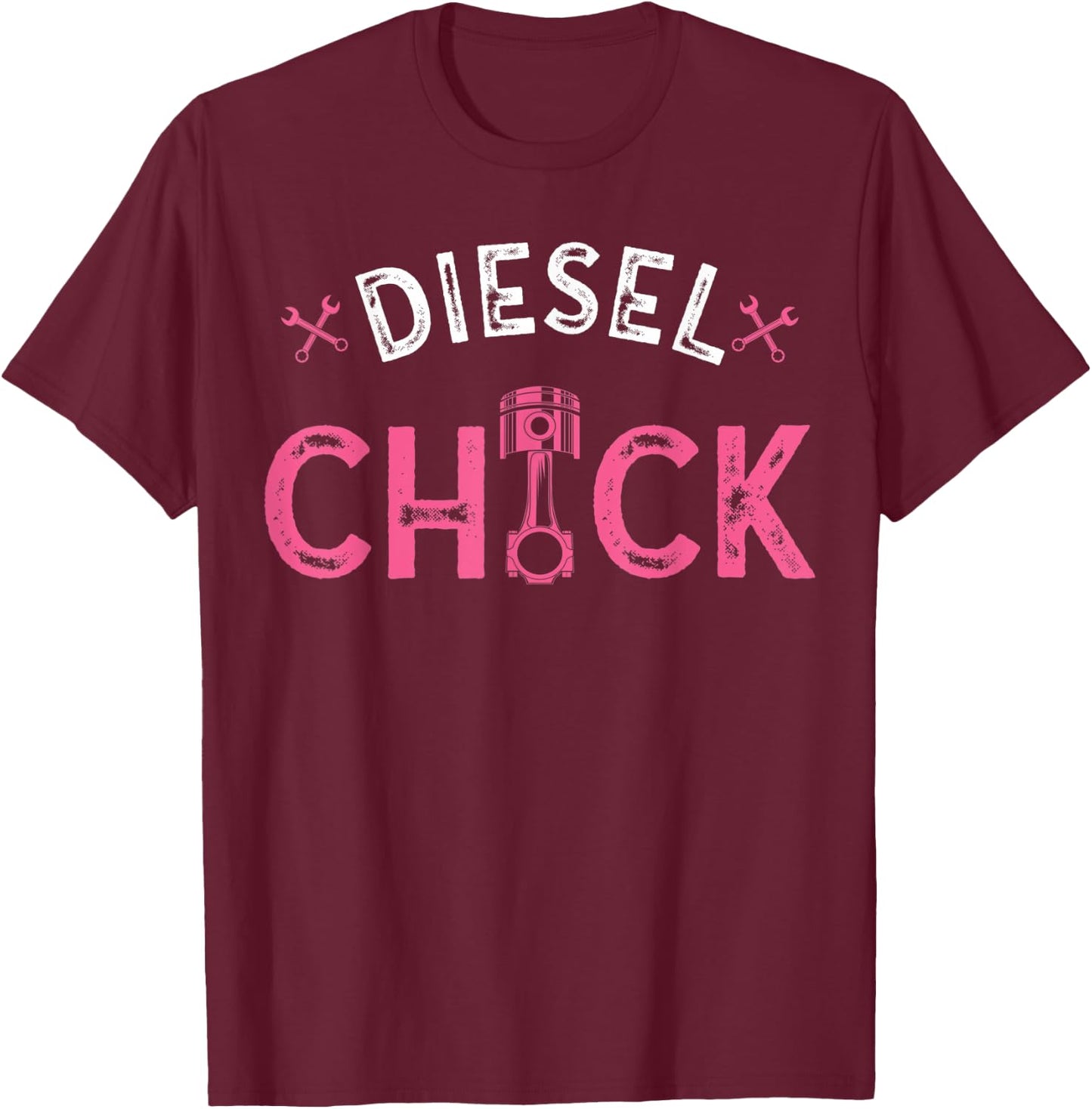Diesel Chick Funny Truck Mechanic Women's T-Shirt - T-Shirt | Maroon