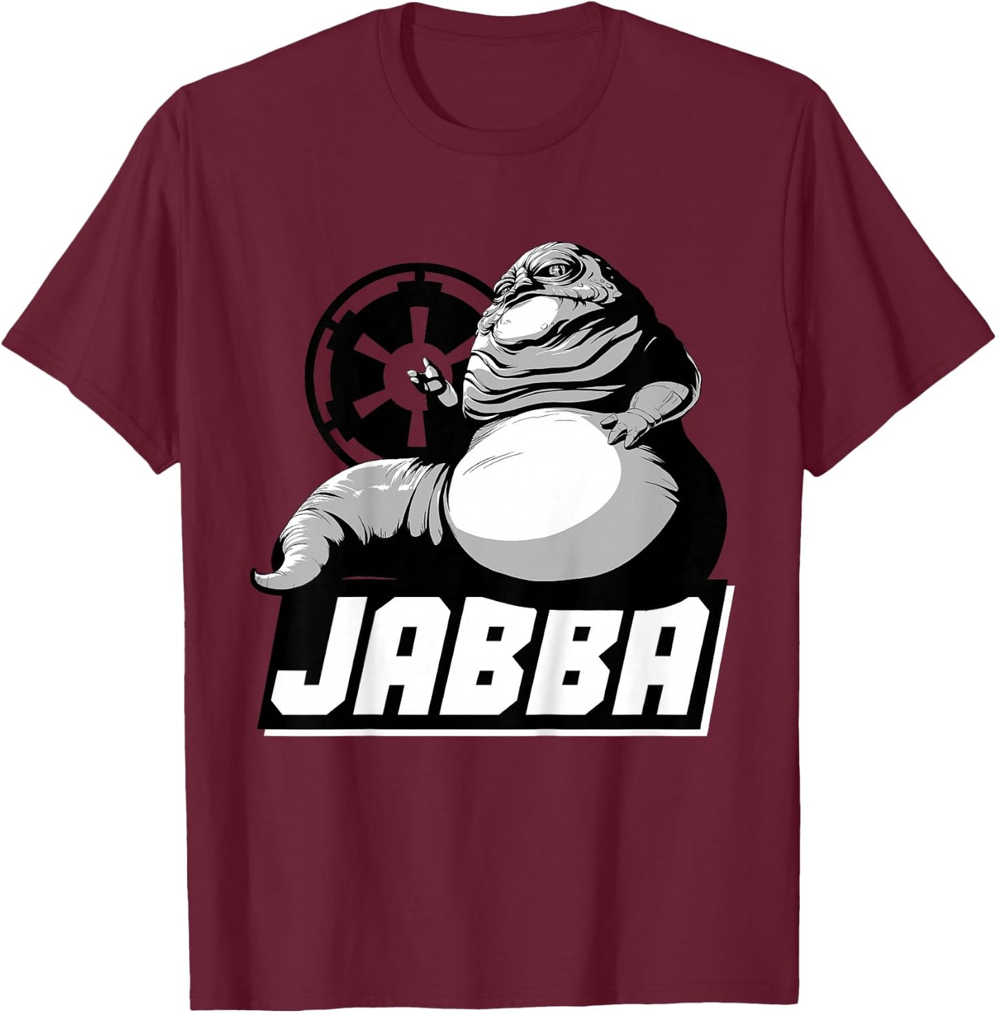 Kids Star Wars Jabba The Hutt Black And White Graphic T-Shirt - T-Shirt | Maroon