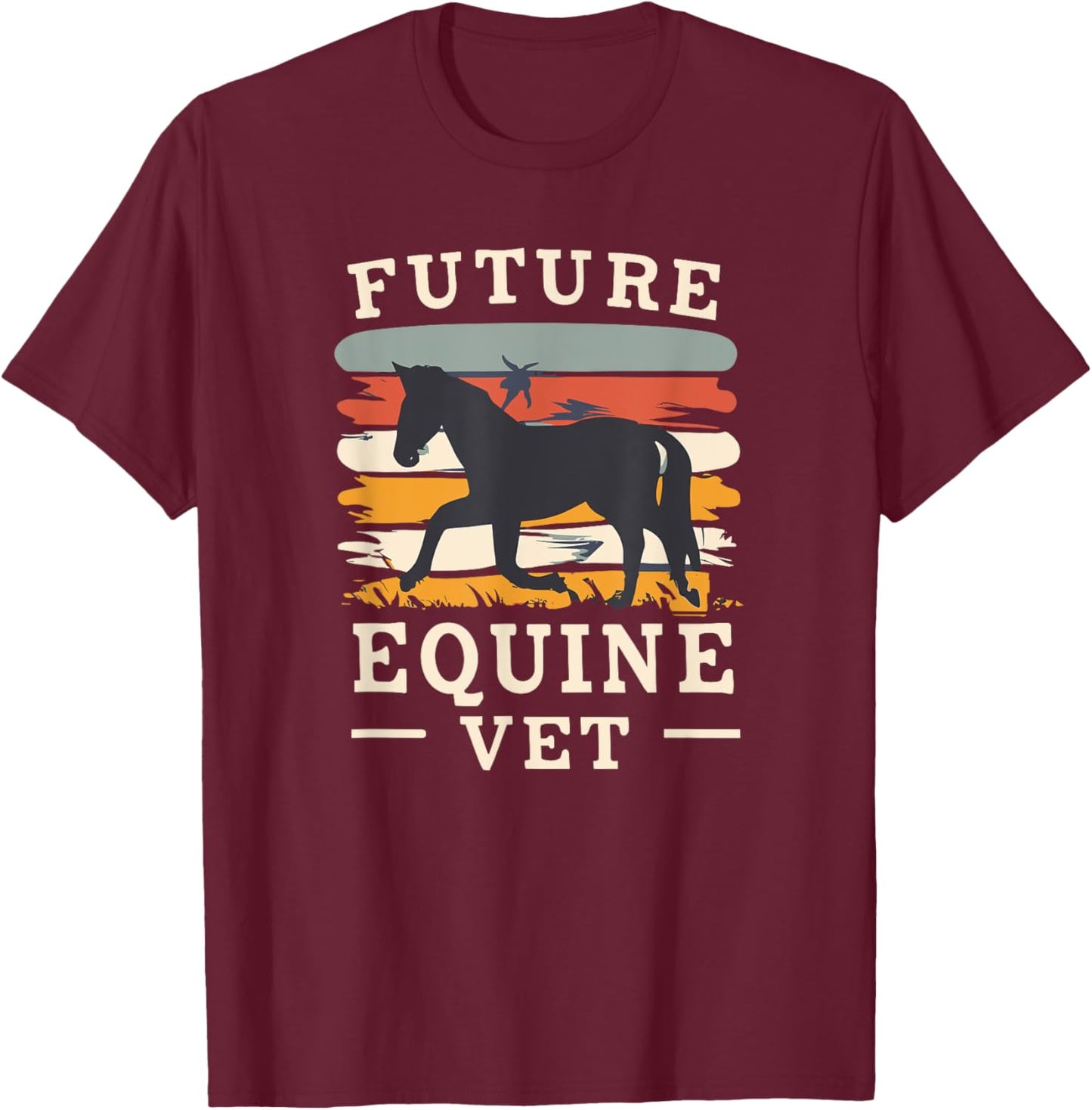 Future Equine Veterinarian Aspiring Vet Student T-Shirt - T-Shirt | Maroon