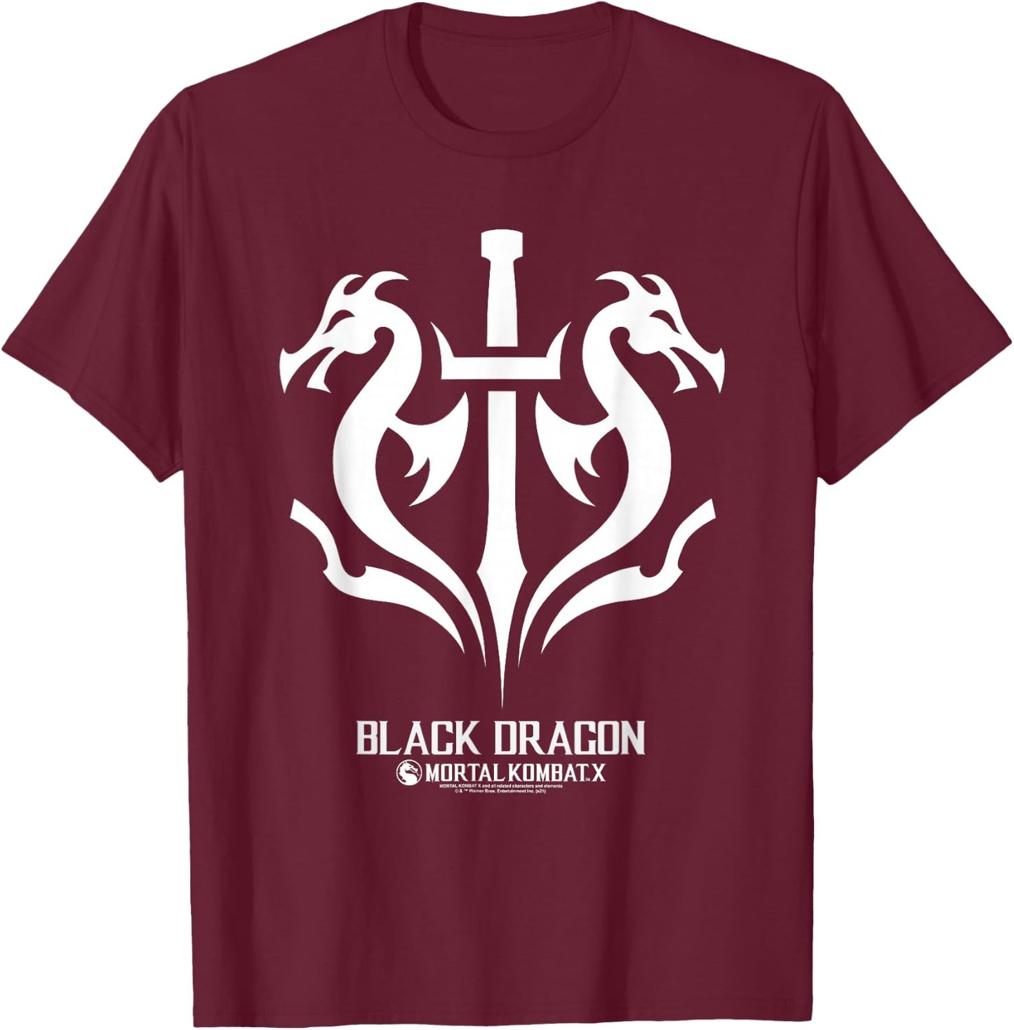 Mortal Kombat X Black Dragon T-Shirt - T-Shirt | Maroon