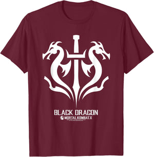 Mortal Kombat X Black Dragon T-Shirt - T-Shirt | Maroon