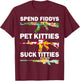 Spend Fiddies Pet Kitties Tropical Gun Lover Beach Hawaiian Women T-Shirt - T-Shirt | Maroon