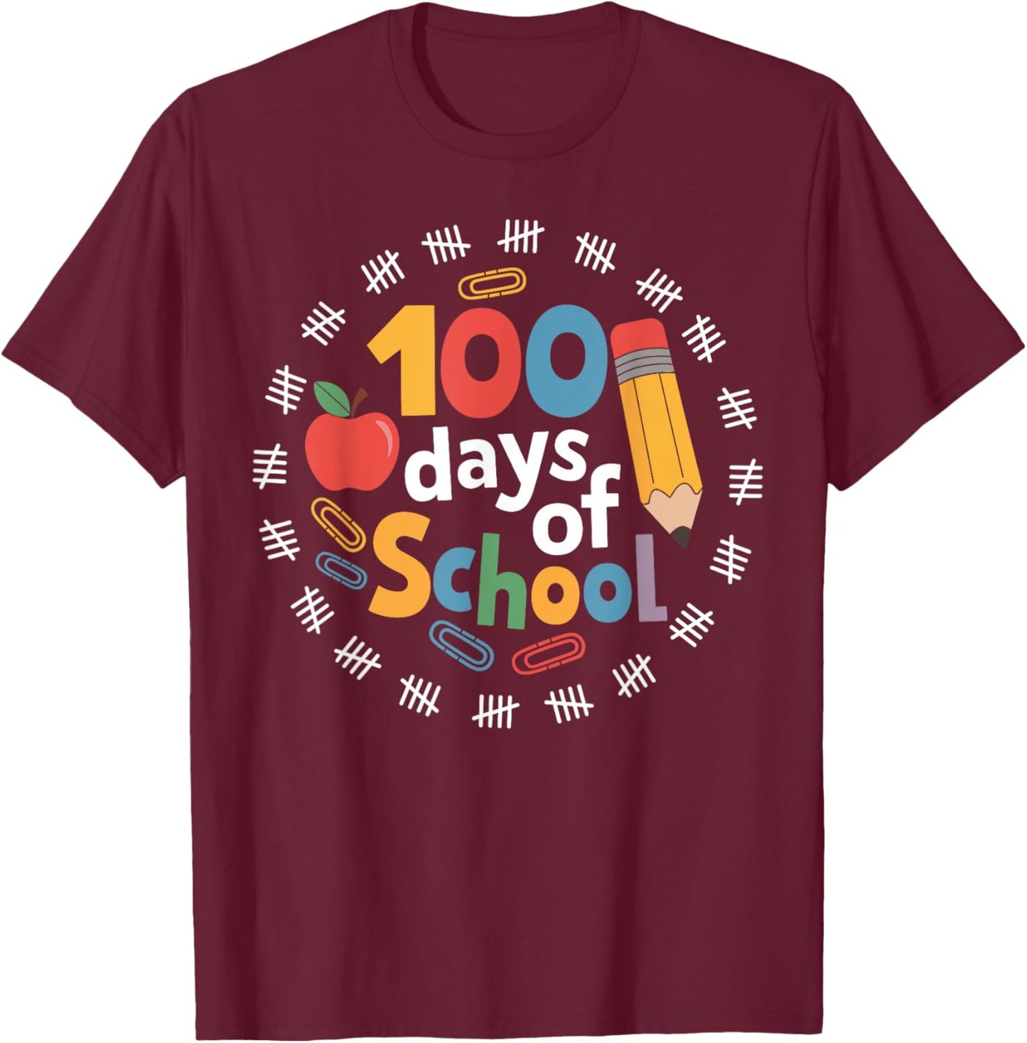 Happy 100th Day of School 100 Days Smarter Teacher Students T-Shirt - T-Shirt | Maroon