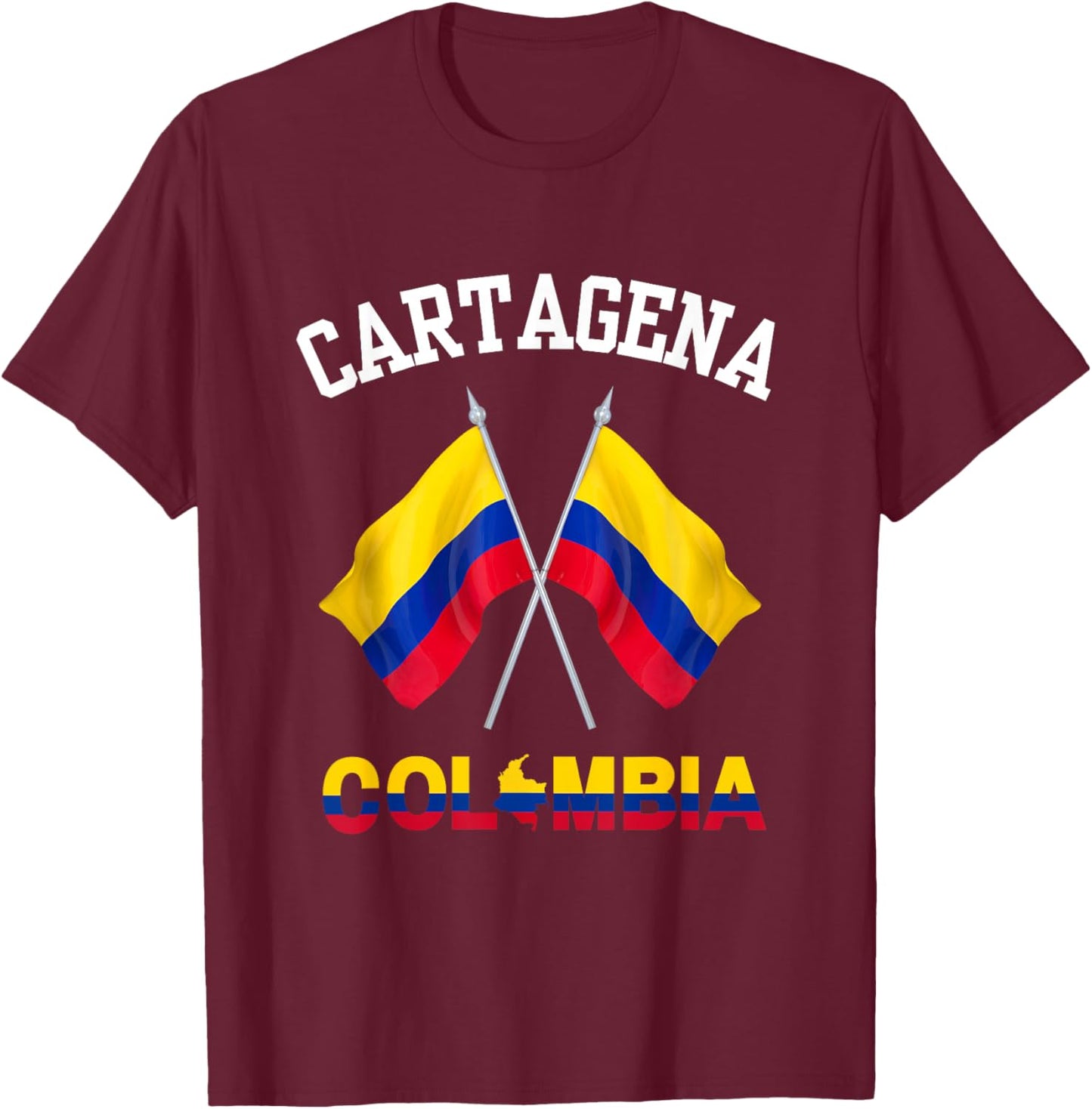 Colombia Cartagena T-Shirt - T-Shirt | Maroon