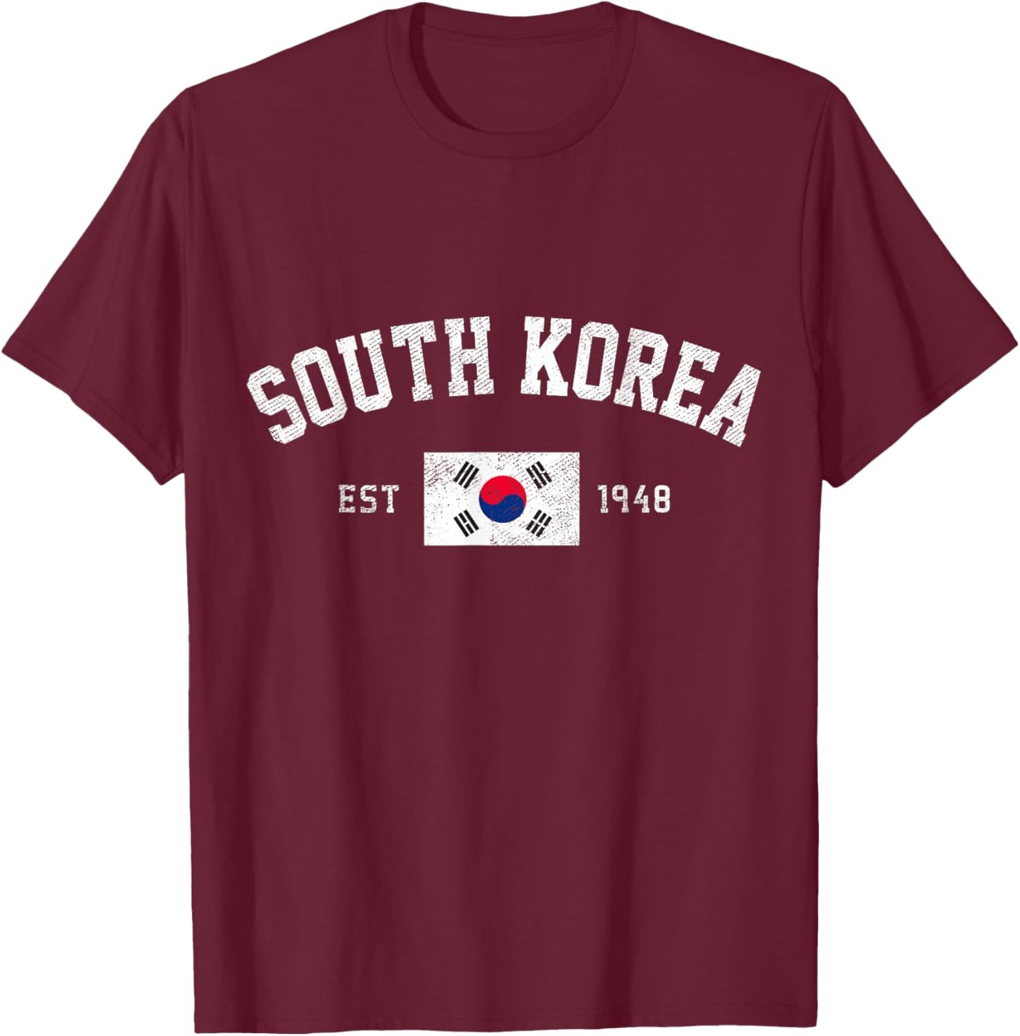 South Korea Est. 1948 South Korean Flag Independence Day T-Shirt - T-Shirt | Maroon
