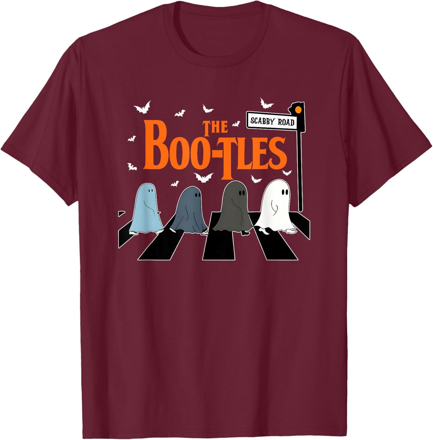 The Boo-tles, Funny Boo Halloween, Ghost Witchy Halloween T-Shirt - T-Shirt | Maroon