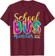 Cute School Bus Monitor T-Shirt - T-Shirt | Maroon