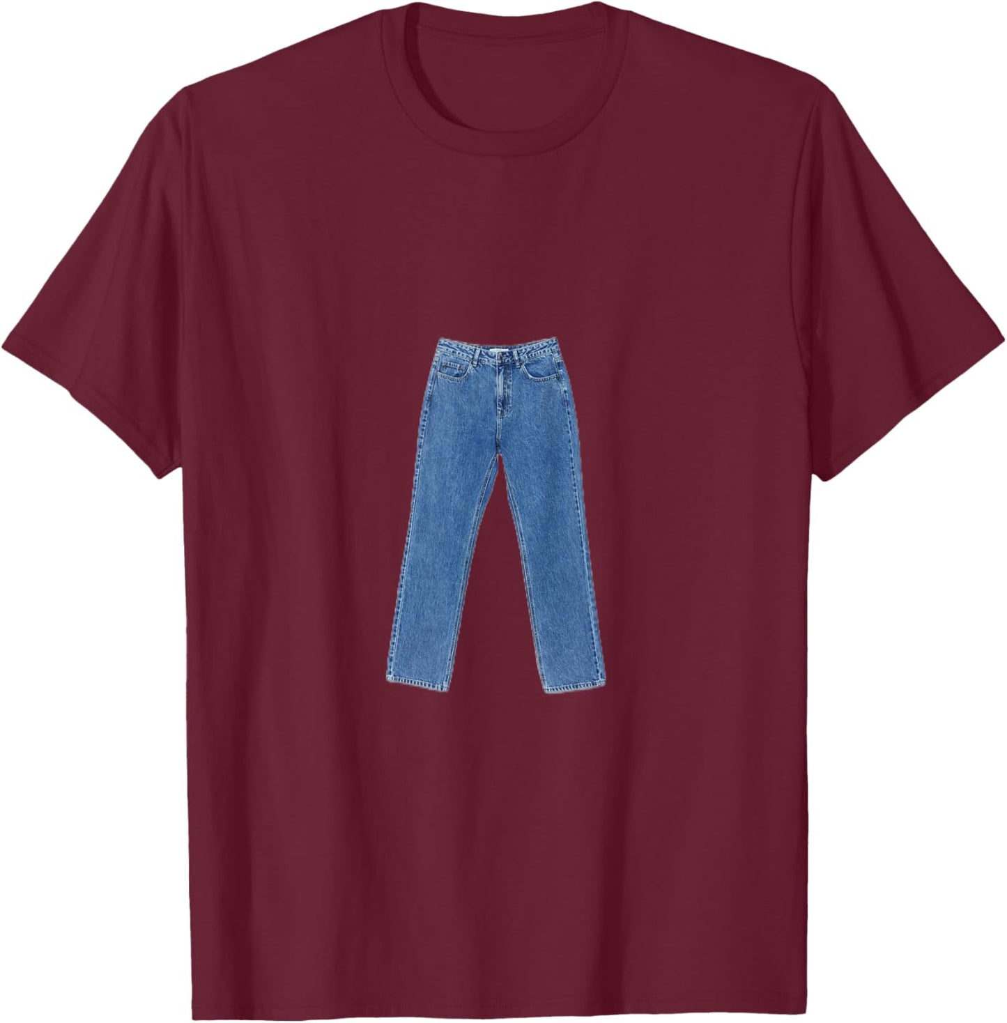 Jeans T-Shirt - T-Shirt | Maroon