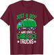 Kids Just A Boy Who Loves Garbage Trucks T-Shirt - T-Shirt | Maroon