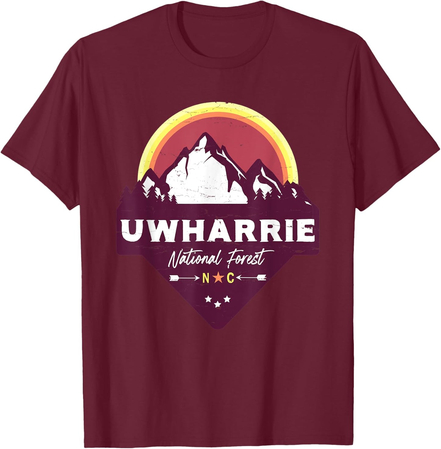 Uwharrie National Forest North Carolina Morrow Mountain T-Shirt - T-Shirt | Maroon