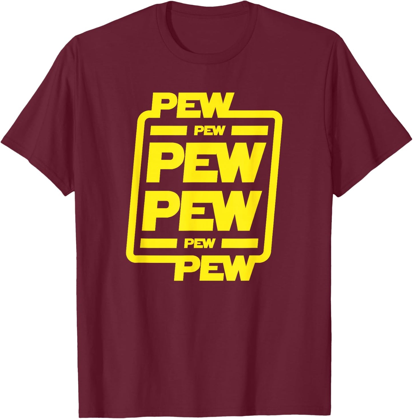 Pew pew pew | Funny nerdy science fiction T-Shirt - T-Shirt | Maroon