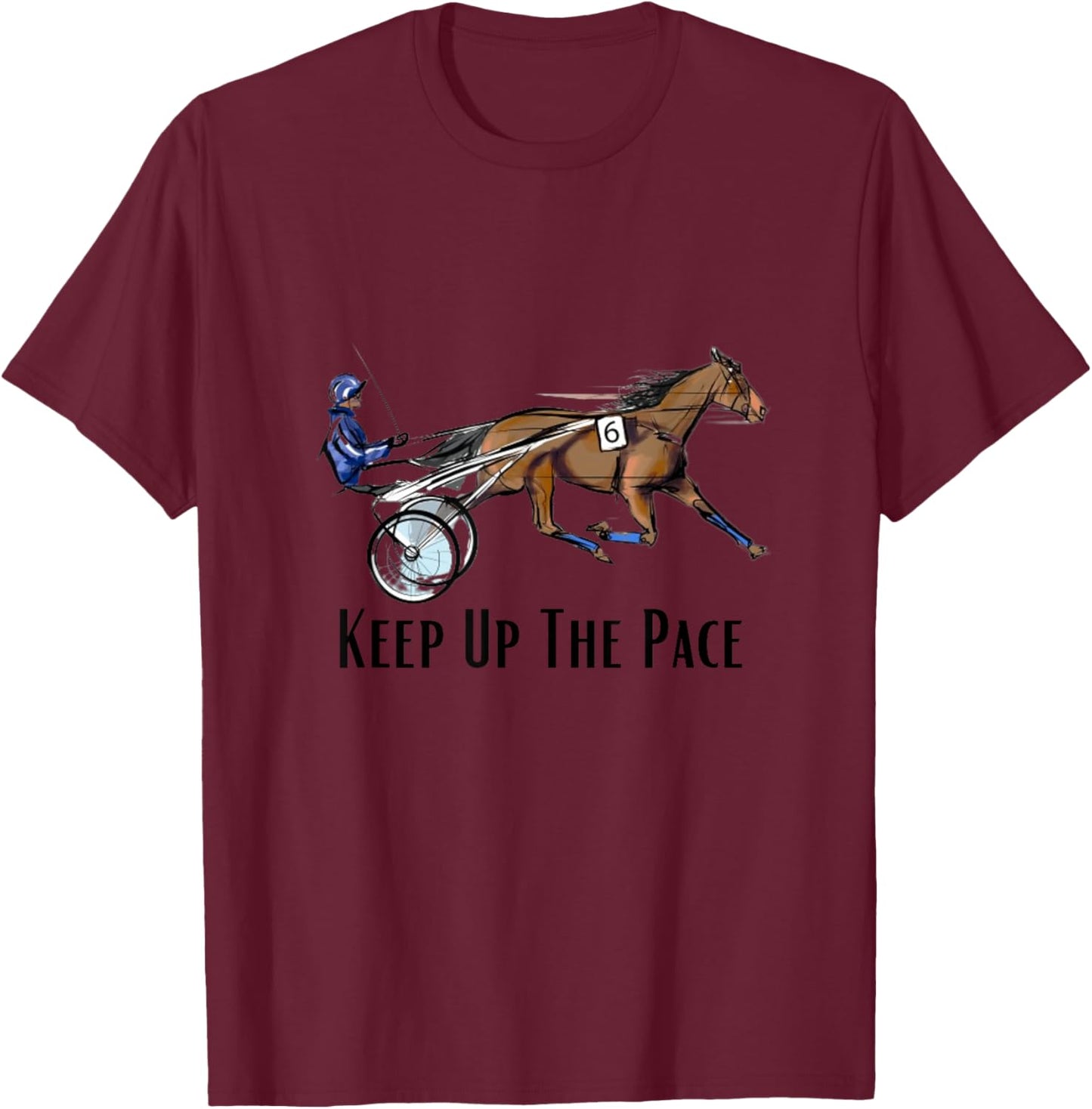 Harness Racing. Standardbred Horse. Sulky Horse. Apparel T-Shirt - T-Shirt | Maroon