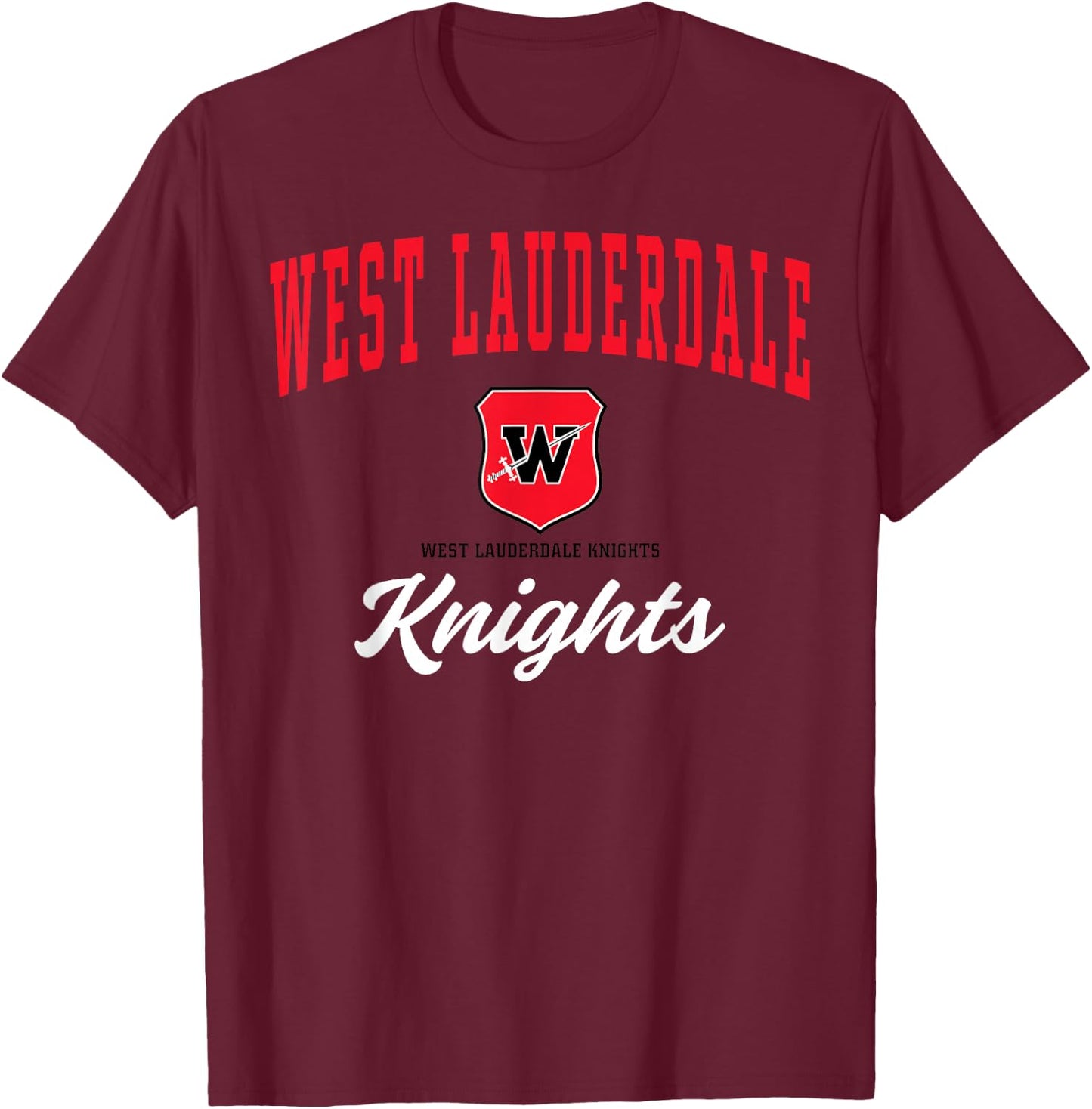 West Lauderdale High School Knights C3 T-Shirt - T-Shirt | Maroon