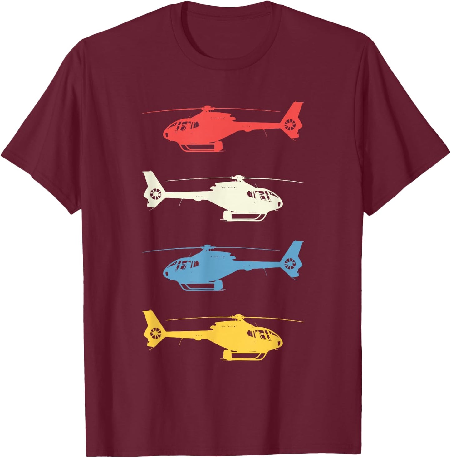 Helicopter Pilot Vintage Aviation Flying Helicopters Pilots T-Shirt - T-Shirt | Maroon
