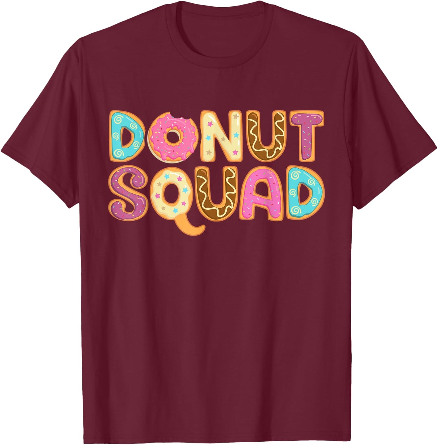 Donut Squad Funny Girls Women Doughnut Lover Food Dessert T-Shirt - T-Shirt | Maroon