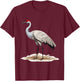Sandhill Crane Birder Birding T-Shirt - T-Shirt | Maroon