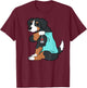 Bernese Mountain Dog I Love Dad Funny Dog Women T-Shirt - T-Shirt | Maroon