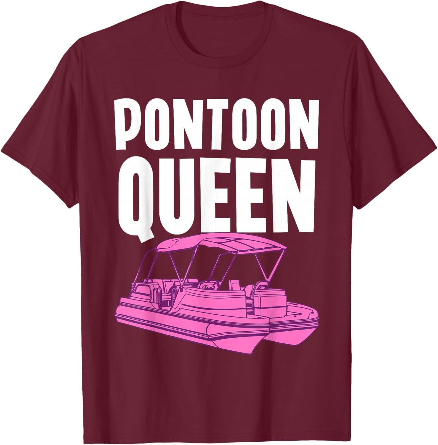 Best Pontoon Queen Art Girls Pontoon Boat Captain T-Shirt - T-Shirt | Maroon