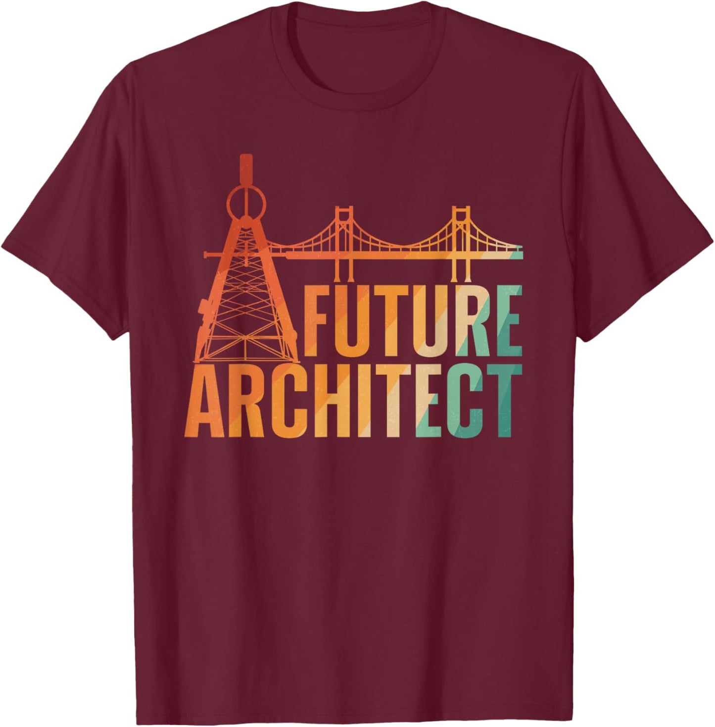 Cool Future Architect Art Boy Girl Kids Architecture Student T-Shirt - T-Shirt | Maroon