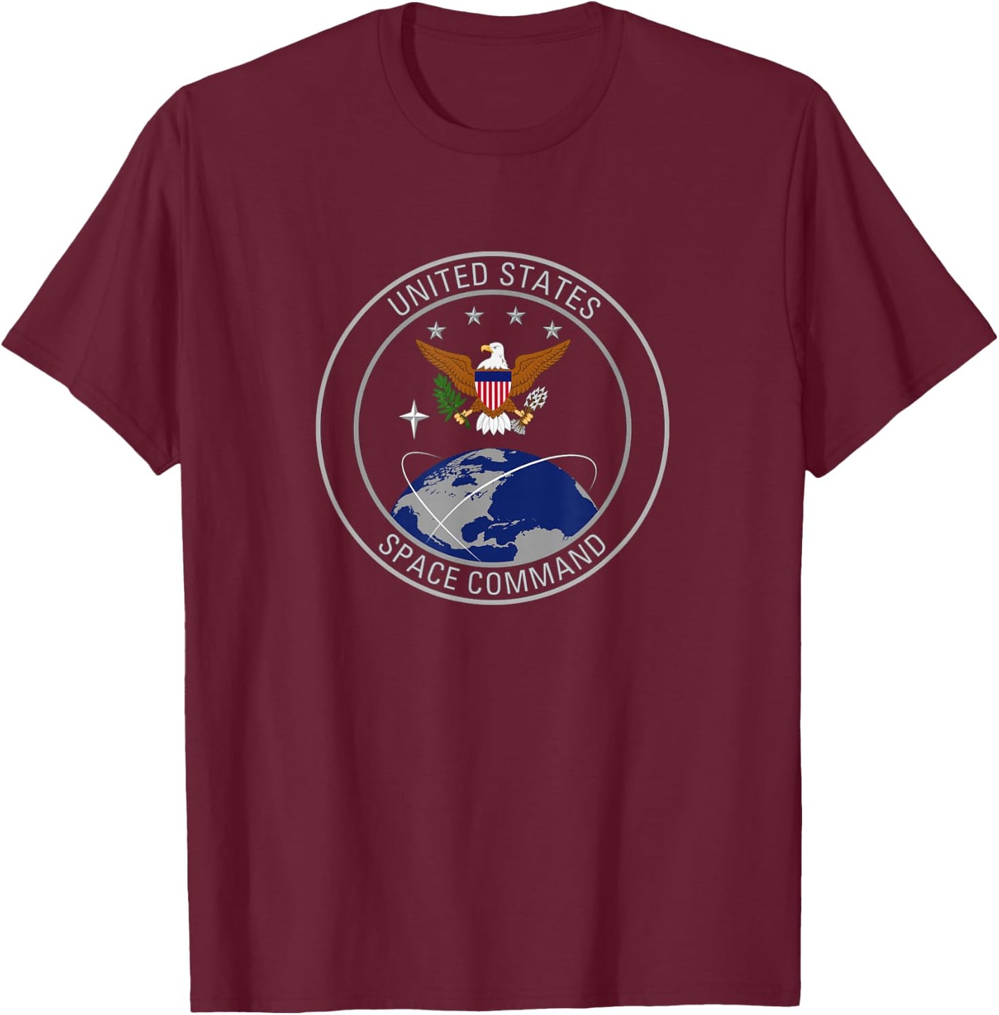 United States Space Command Logo US Army Armed Forces Gift T-Shirt - T-Shirt | Maroon