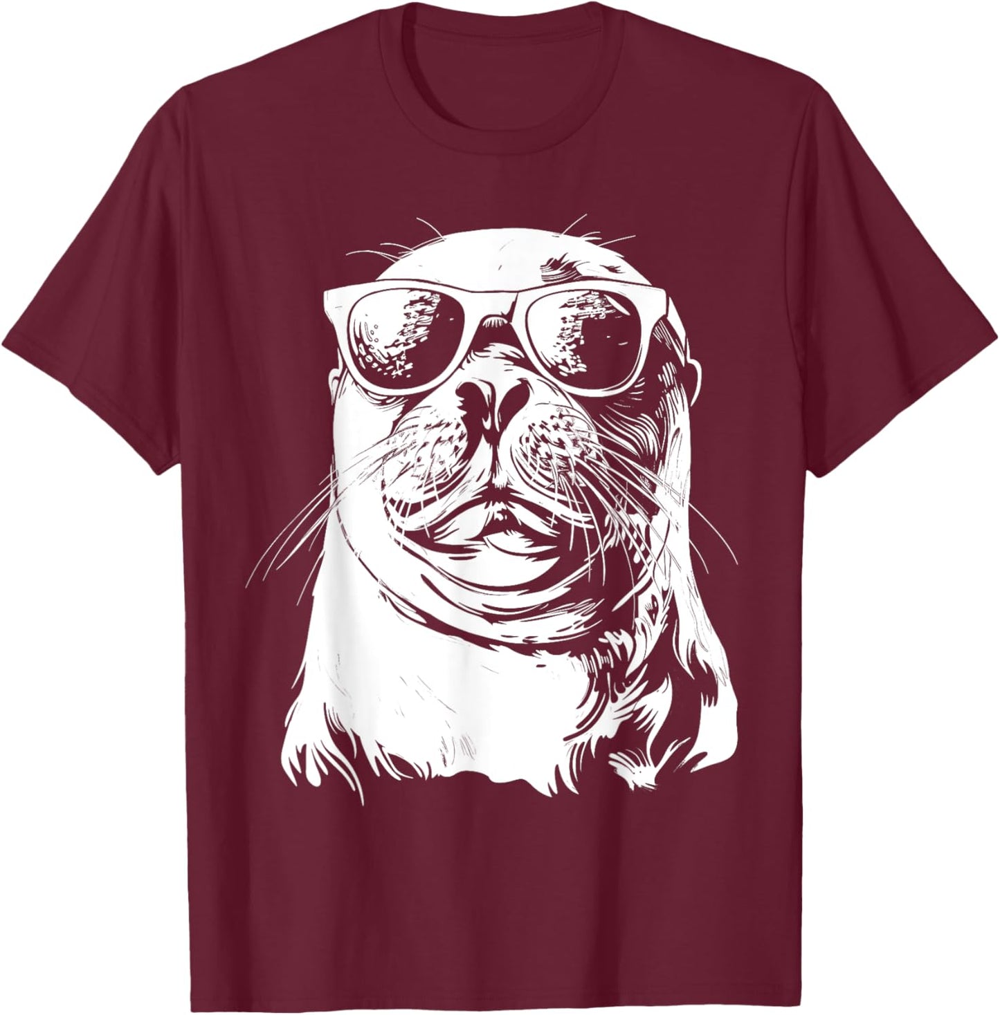 Seal Sunglasses Sea Lion Zookeeper Animal Funny T-Shirt - T-Shirt | Maroon