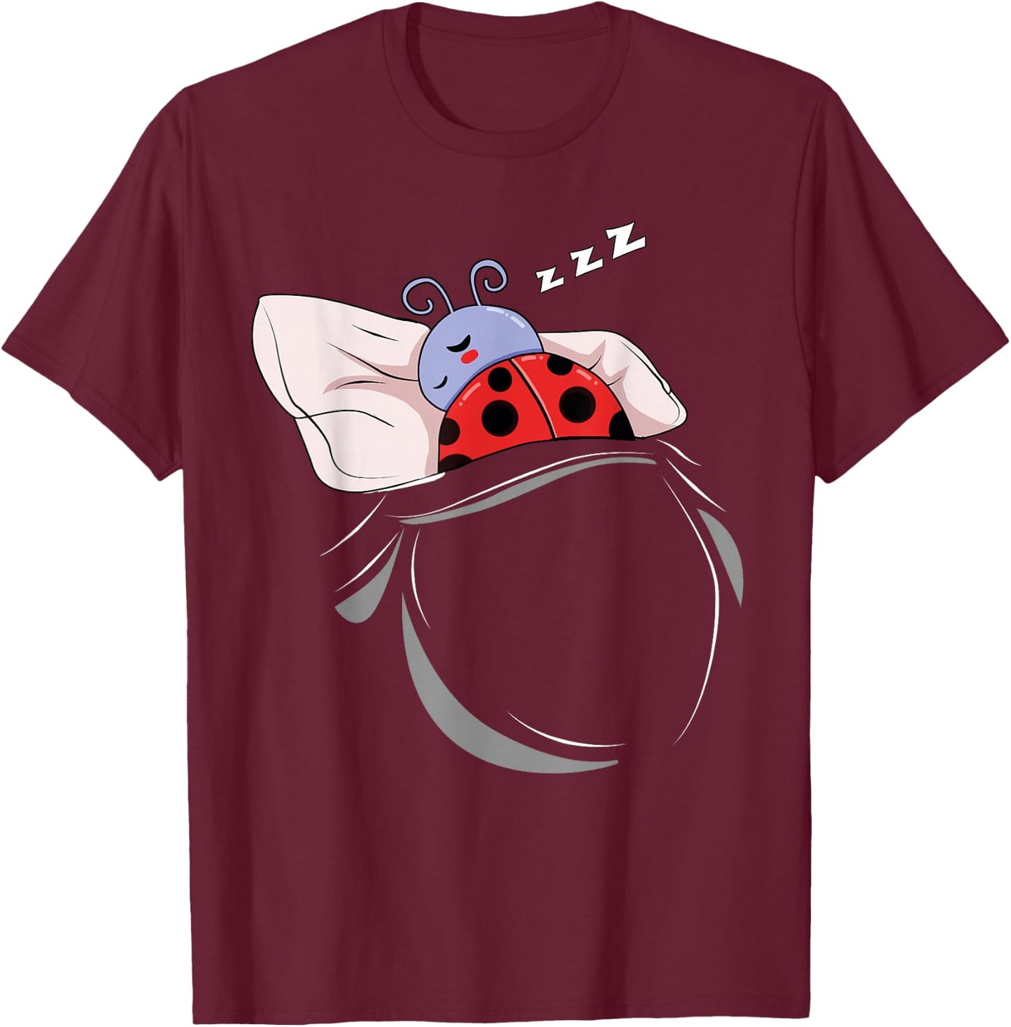 Funny Ladybug Merch , Men & Kids Ladybug Sleeping Beetle Pajamas Nap PJs Outfit Gift Ladybug T-Shirt - T-Shirt | Maroon