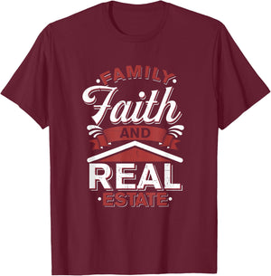 Funny House Broker - Family Faith Real Estate Agent T-Shirt - T-Shirt | Maroon