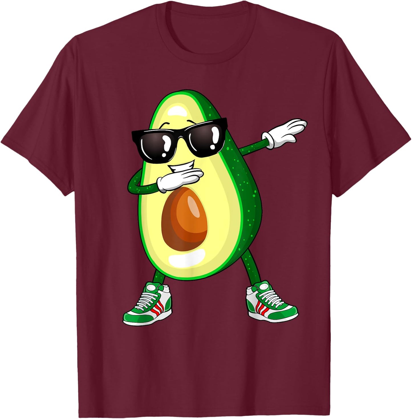 Dabbing Avocado Shirt Funny Vegan Food Lover Kids Women T-Shirt - T-Shirt | Maroon