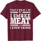 Funny Pitmaster I Smoke Meat BBQ Smoker Grill Gift T-Shirt - T-Shirt | Maroon